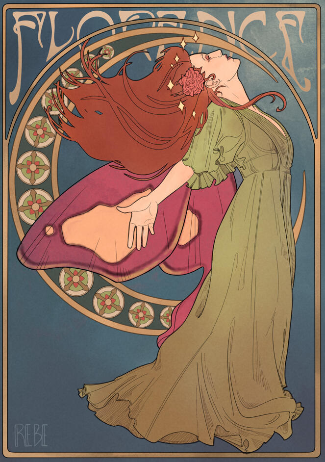 Florence Fan-Art / Alphonse Mucha inspired